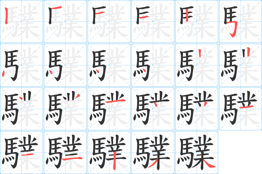 驜的筆順筆畫